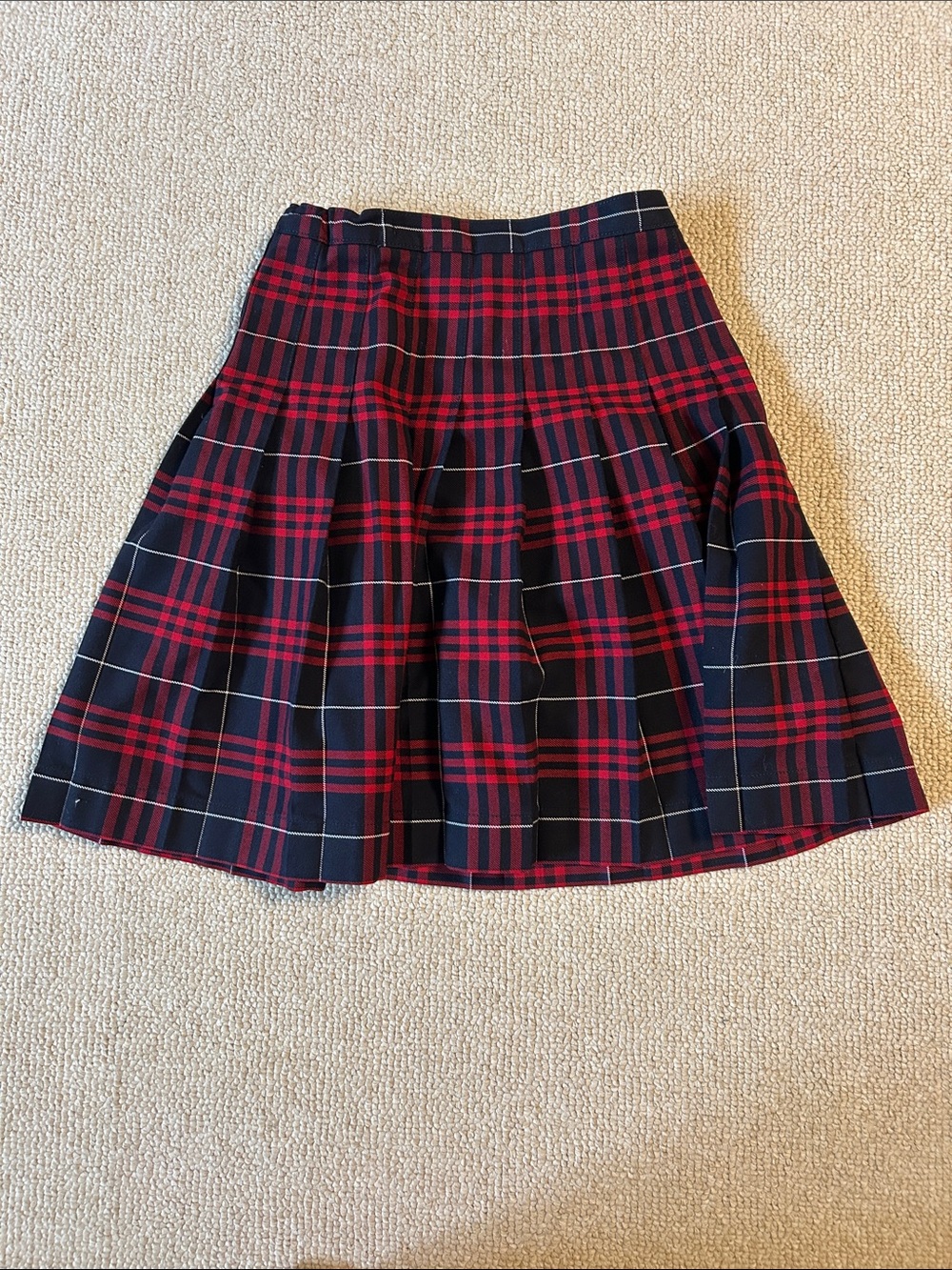 Lands End Girls Plaid Pleated Skirt